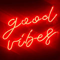 LiQi ™ ' GOOD VIBES ' Red Real Glass Handmade Neon Wall Signs by +Liqi+neon+signs