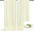 2 Panels Beige Backdrop Curtain, 10 x 7 Feet Background Curtains by Zankubom