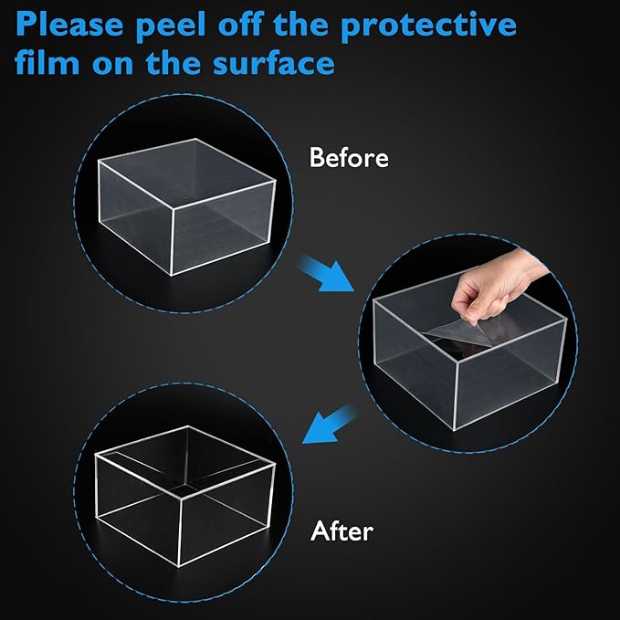 6Pcs Clear Buffet Risers Acrylic Boxes Display Food Risers - Image 3
