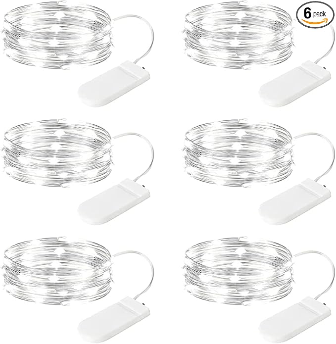 Minetom 6 Pack Fairy Lights Battery Operated String Lights - 7ft 20 LED by Minetom