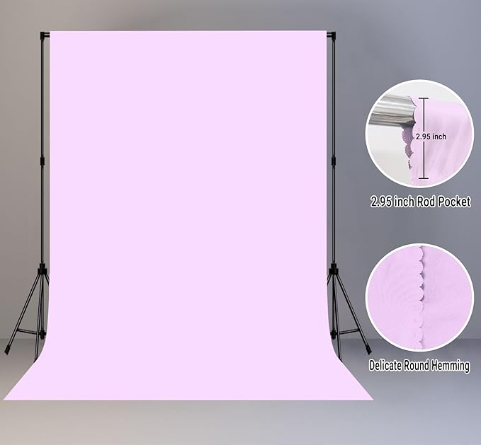 Light Purple Portrait Backdrop 8x10ft Zoom Meeting Photo Studio Shooting Props - Image 2