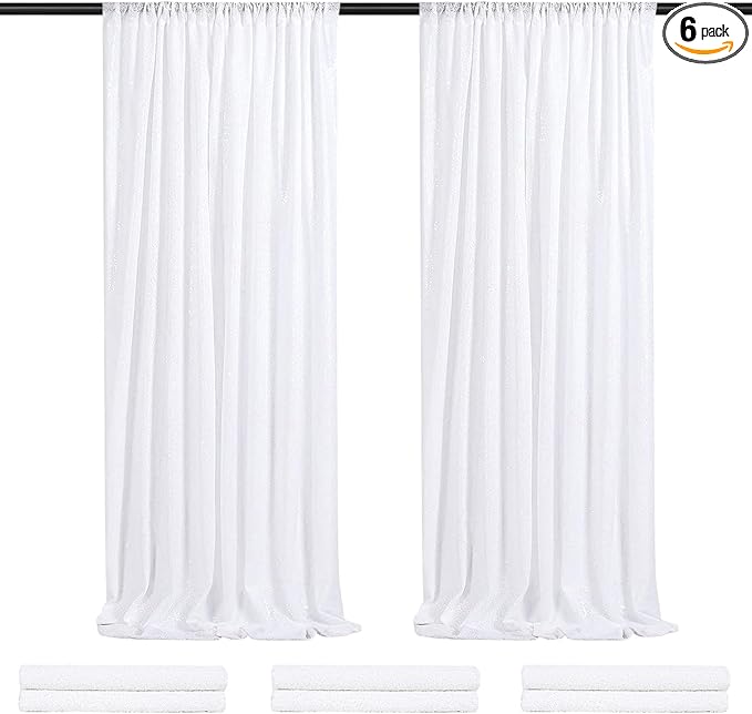 White Backdrop Curtain for Wedding Parties by QueenDream