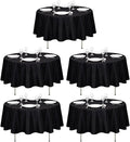 LTC LINENS 5 Pack 90 Inch Round Tablecloth Black by LTCLINENS