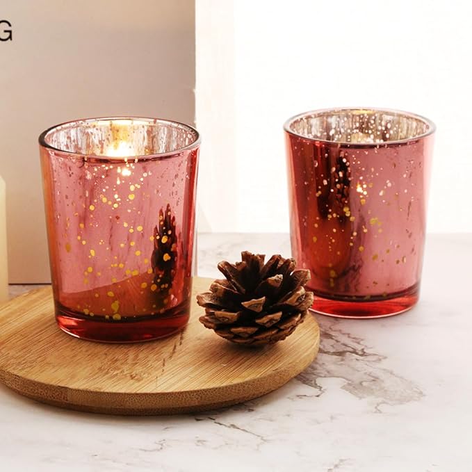 Pink Mercury Glass Tea Light Holders Set of 36 - Image 5