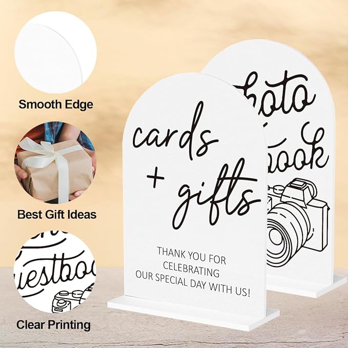 2Pcs Photo Guest Book Sign Cards and Gifts Sign - Image 3