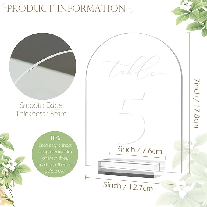 JINMURY Clear Arch Table Numbers - Image 2