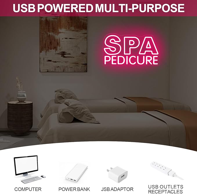 SPA Pedicure Neon Sign for Nail Salons, LED Spa Shop Cutcom Sign Lights - Image 5