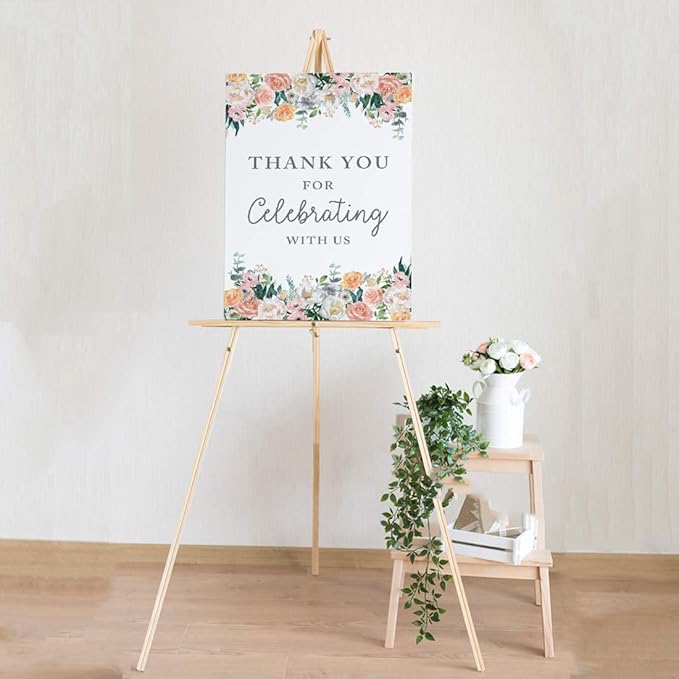 Andaz Press Extra Large Wedding Easel Board Party Sign, 12x18-inch, Peach Coral - Image 3
