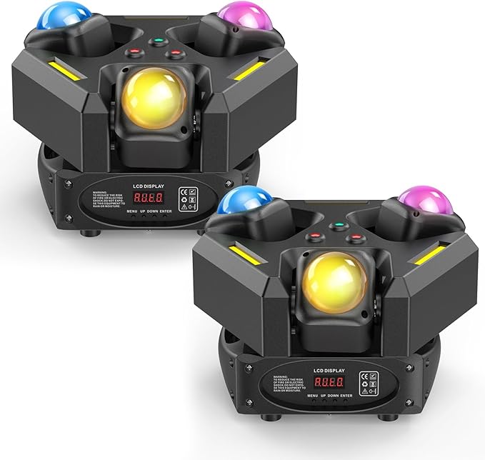 Three Head Rotation Moving Head Stage Lights 9 X 10W RGB LED DJ Lighting by XELLETYE