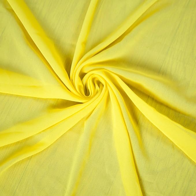 Wedding Arch Draping Fabric Yellow 20Ft 2 Panles Chiffon Drapes - Image 4