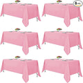 Fitable Pink Tablecloths for Rectangle Tables, 6 Pack by Fitable