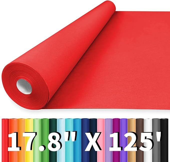 Vanhench 17.8"x1500" Red Wrapping Paper, Wrapping Kraft Paper by Vanhench