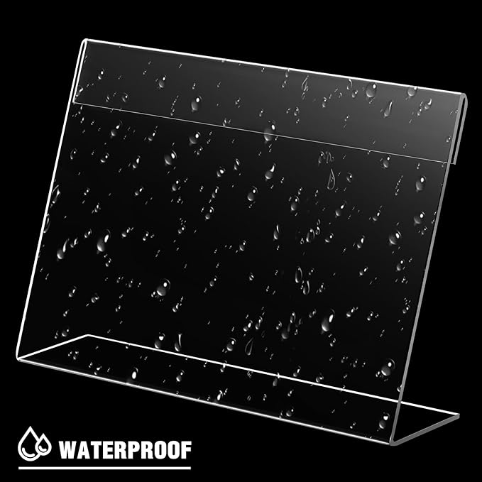 Vicenpal 100 Pcs 7x5 Inch Clear Acrylic Sign Holder Plastic L-shape Vertical - Image 4