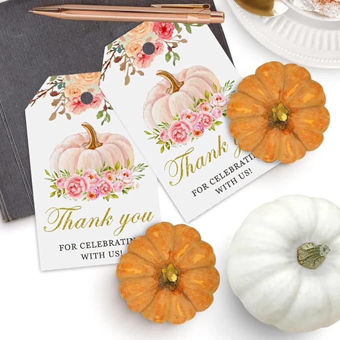 50 Pink Pumpkin Gift Tags - Image 5