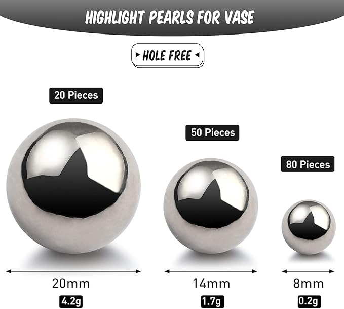 150 Pieces Vase Filler Faux Pearls Vase Makeup Beads No Hole Gloss Bead Mixed - Image 2