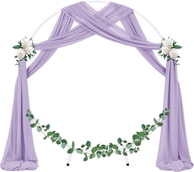 Socomi Wedding Arch Draping Fabric 2 Panels 29" x 19Ft Lavender Purple Sheer - Image 2