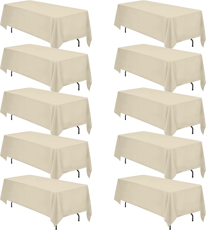 BRILLMAX 10 Pack Beige Tablecloths 70 x 120 Inch by BRILLMAX