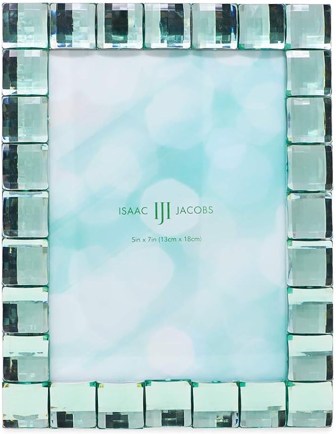Isaac Jacobs Decorative Sparkling Light Green Jewel Picture Frame, Photo - Image 2