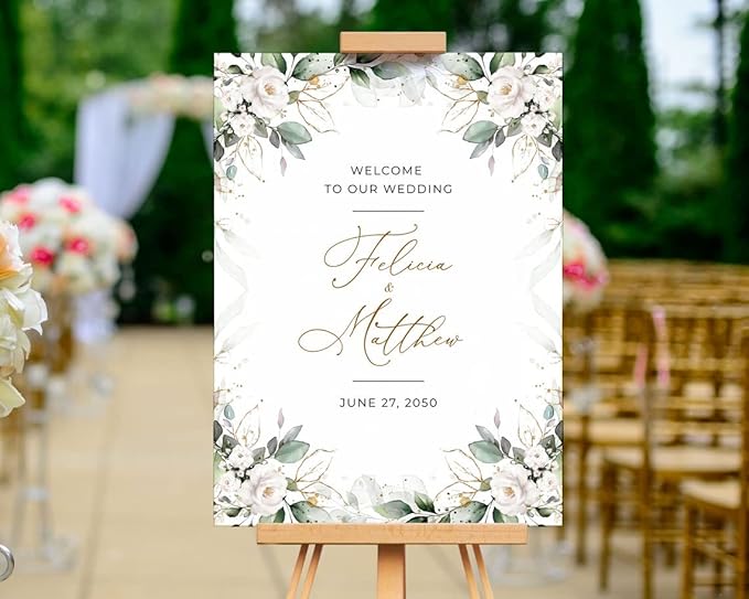 Boho Greenery Wedding Welcome Sign - Image 3