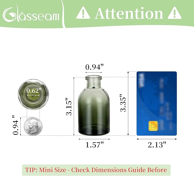 Glasseam Bud Flower Vases in Bulk: 40 Glass Cute Small Vases - Image 2