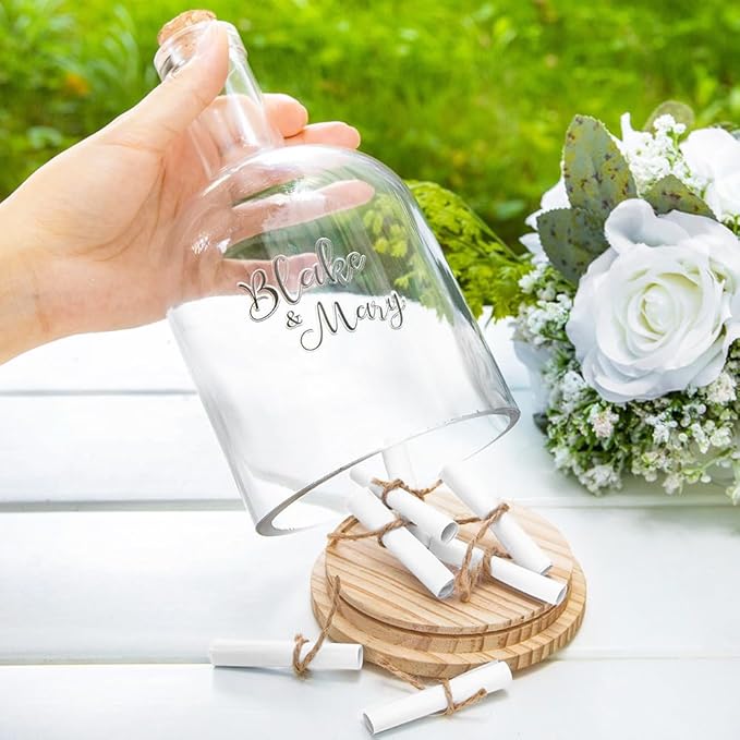callie Personalized Message in a Bottle Wedding, Custom Couple Names Text on - Image 4