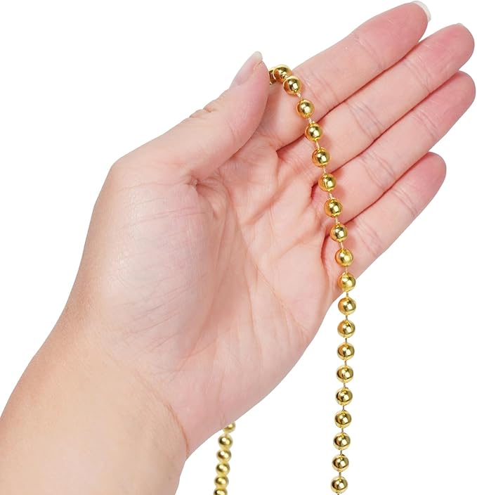 Faux Gold Pearl Beads Garland - 6mm Christmas Tree Beads 22 Yards Spool Pearl - Image 6