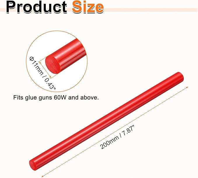 HARFINGTON 10pcs Hot Glue Sticks 0.43" Dia x 7.87" Long EVA Mini Hot Melt - Image 2