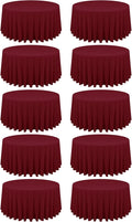 10 Pack Burgundy Round Tablecloths by REWOMC