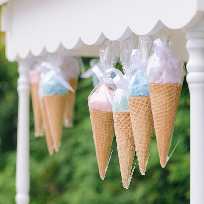 EKAPACKAGING 100Pcs 6.3x11.8 Inches Clear Cone Shaped Treat Cellophane Bags - Image 7