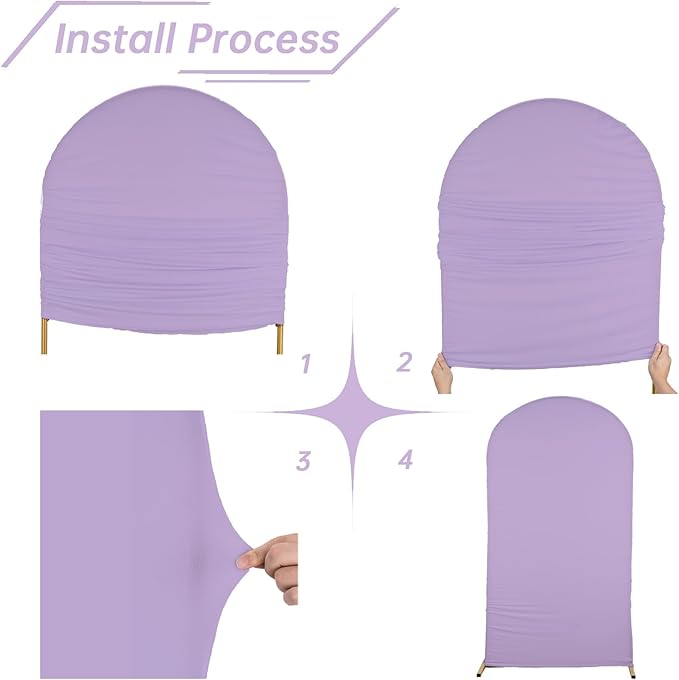 bricia Wedding Arch Backdrop Stand Cover, 6FT Double Sided Stretchy Arch Cover - Image 3
