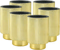 Serene Spaces Living Gold Ribbed Pedestal Glass Votive Holder, Table Centerpiece by SereneSpacesLiving