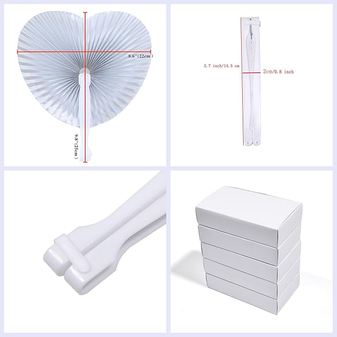 12 Packs Decorative Paper Folding Hand Fans Handheld - Image 2
