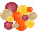 Burgundy Maroon Wine Paper Lanterns Decorative 12pcs Party Hanging Decorations by Capesaro