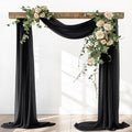 Black Fall Halloween Sheer Elegant Arch Draping Fabric 2 Panels Outdoor 29" × by Santaben