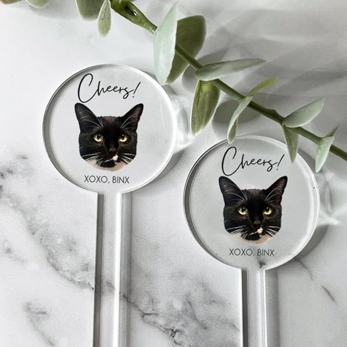 Coolslove Personalized Wedding Dog Stir Sticks, Custom Illustrated Pet Acrylic - Image 4