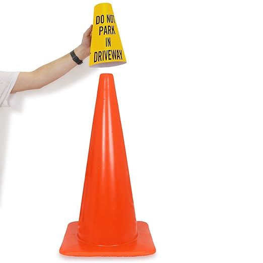 SmartSign “Do Not Park in Driveway” Bright Reflective Cone Message Sleeve - Image 5