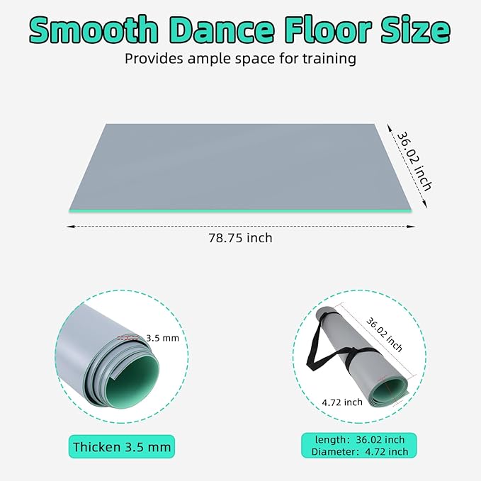 Dance Floor Mat Non-Slip with Shoulder Strap Portable and Dance Resistance Band - Image 3
