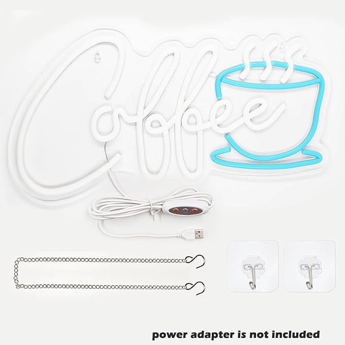 Coffee Neon Sign Led Wall Art Decor Coffee Bar Sign Light Up - Image 4