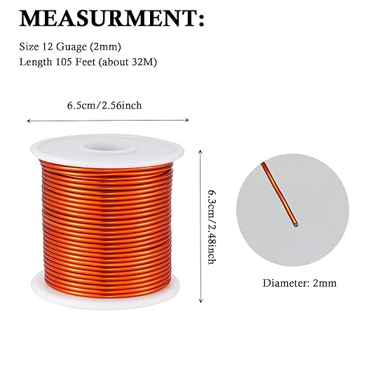 12 Gauge Orange Aluminum Craft Wire - Image 3
