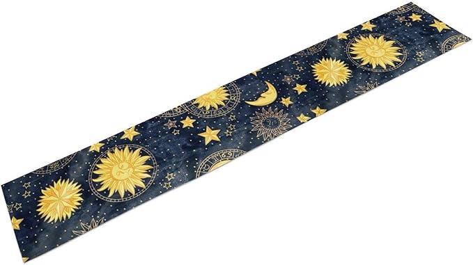 Sun Moon Table Runner, Boho Starry Sky Table Runners - Image 2
