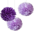 WEVEN 12" Purple Lilac Tissue Pom Poms Kit DIY Hanging Paper Flowers by WEVEN