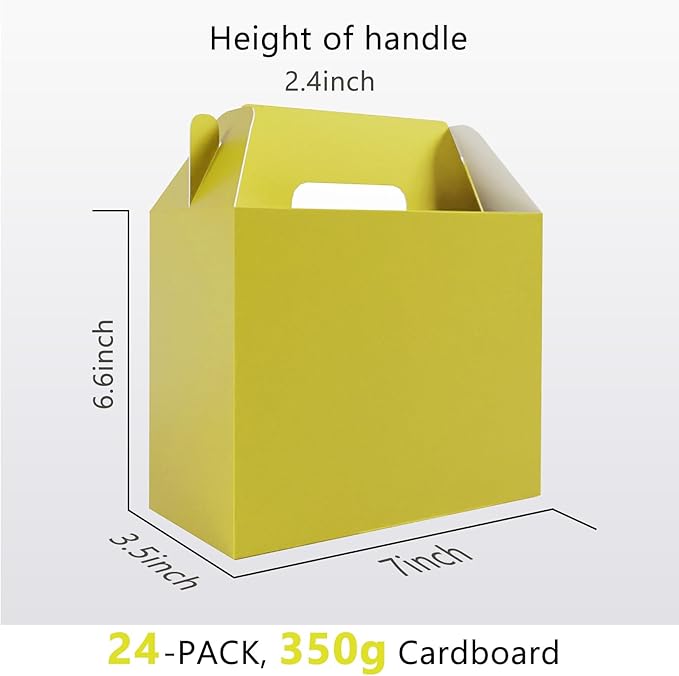 XAGLVV 24Pack Yellow Party Favor Treat Box Packs, 7 * 3.5 * 6.6 Inch Goodie Box - Image 2