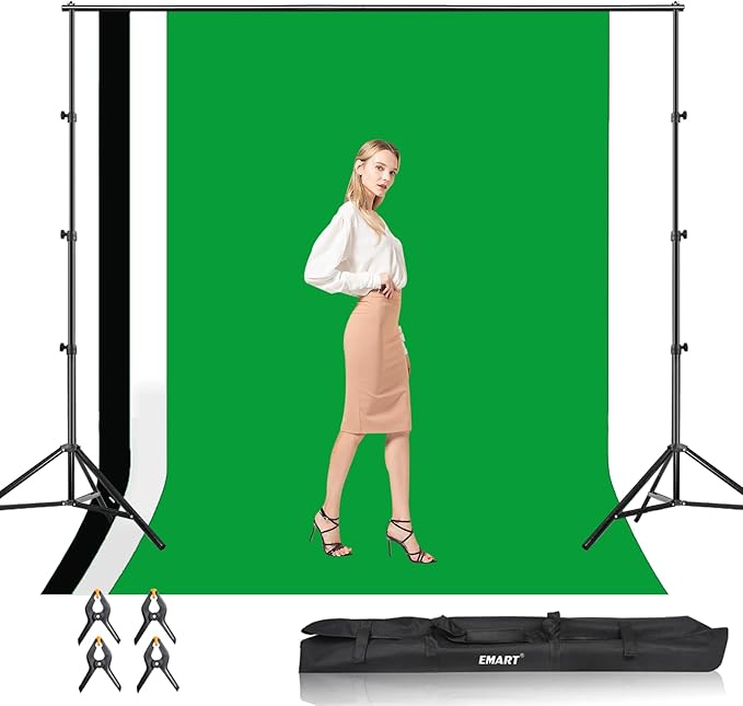 EMART Photo Video Studio Backdrop Stand Kit, 8.5x10ft Adjustable Photography by EMART