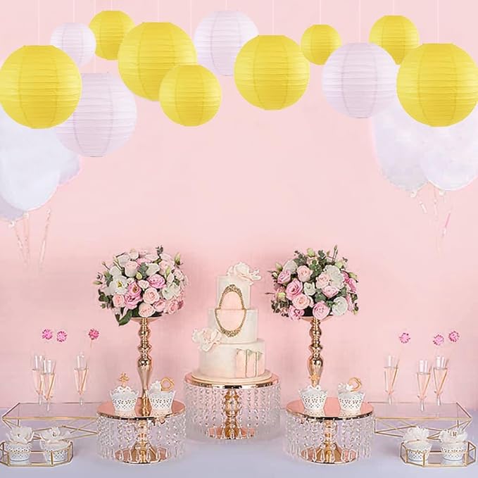 12Pcs Round Paper Lanterns Assorted Sizes - Image 6