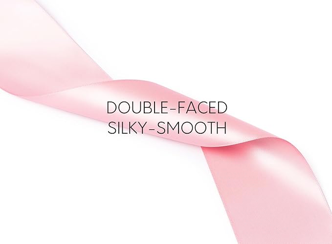 Pink Satin Ribbon 2.5 Inch Double-Faced Valentines Ribbons - Image 3