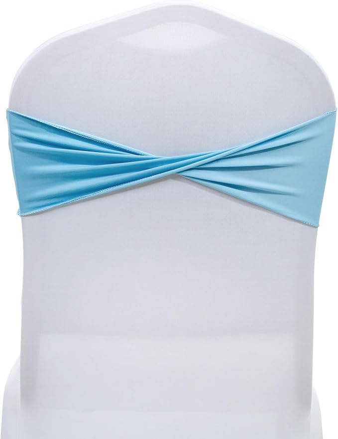 MDS Pack of 25 Spandex Chair Sashes Bows Elastic Stretch Dining Chair Bands by MDS