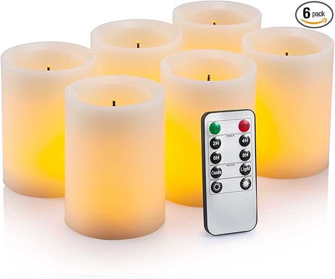 Flameless Flickering LED Candles 3" X 4" by Enpornk