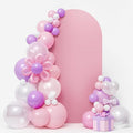 LEBENGURU Upgraded 7.2FT Wedding Arch Cover, Dusty Pink Spandex Fitted Arch by LEBENGURU