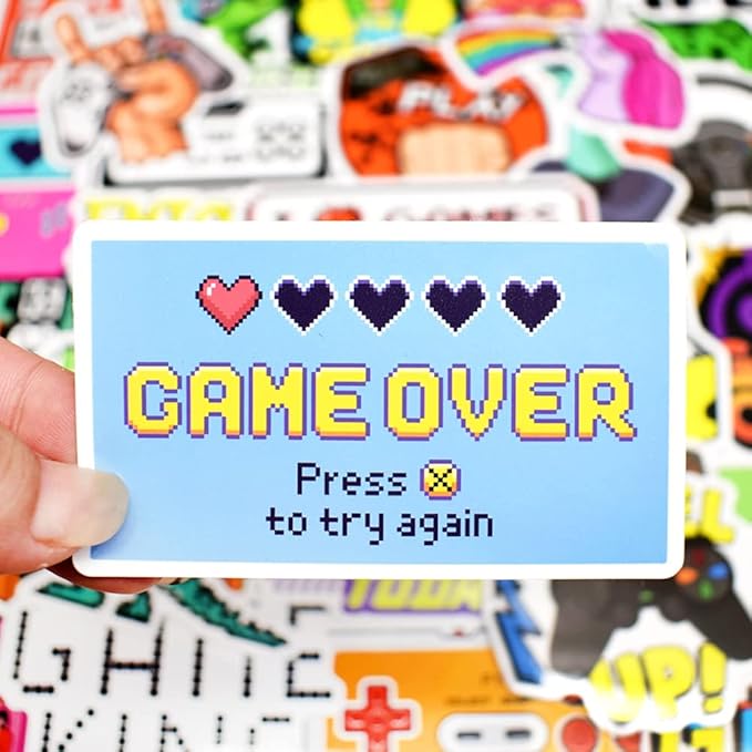 QTL Classic Gaming Stickers for Kids Video Game Stickers for Water Bottles - Image 6
