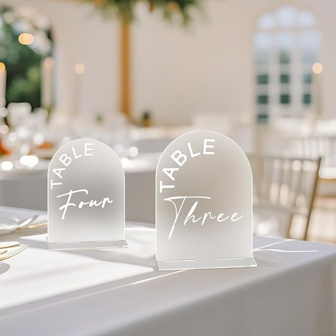 Frosted Arch Wedding Table Numbers 1-20 - Image 6